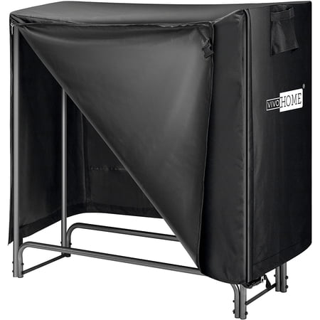 4ft Heavy Duty Indoor Outdoor Firewood Storage Log Rack and Cover Combo Set
