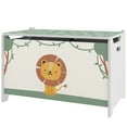 thumbnail image 2 of Sesslife Kids Toy Box for Boys Girls, Wood Kids Storage Organizer with Safety Hinged-Lid and Storage Bench, Cute Toy Chest for Living Room, Toddler Room, Bedroom, Aged 3+, Green, 2 of 7