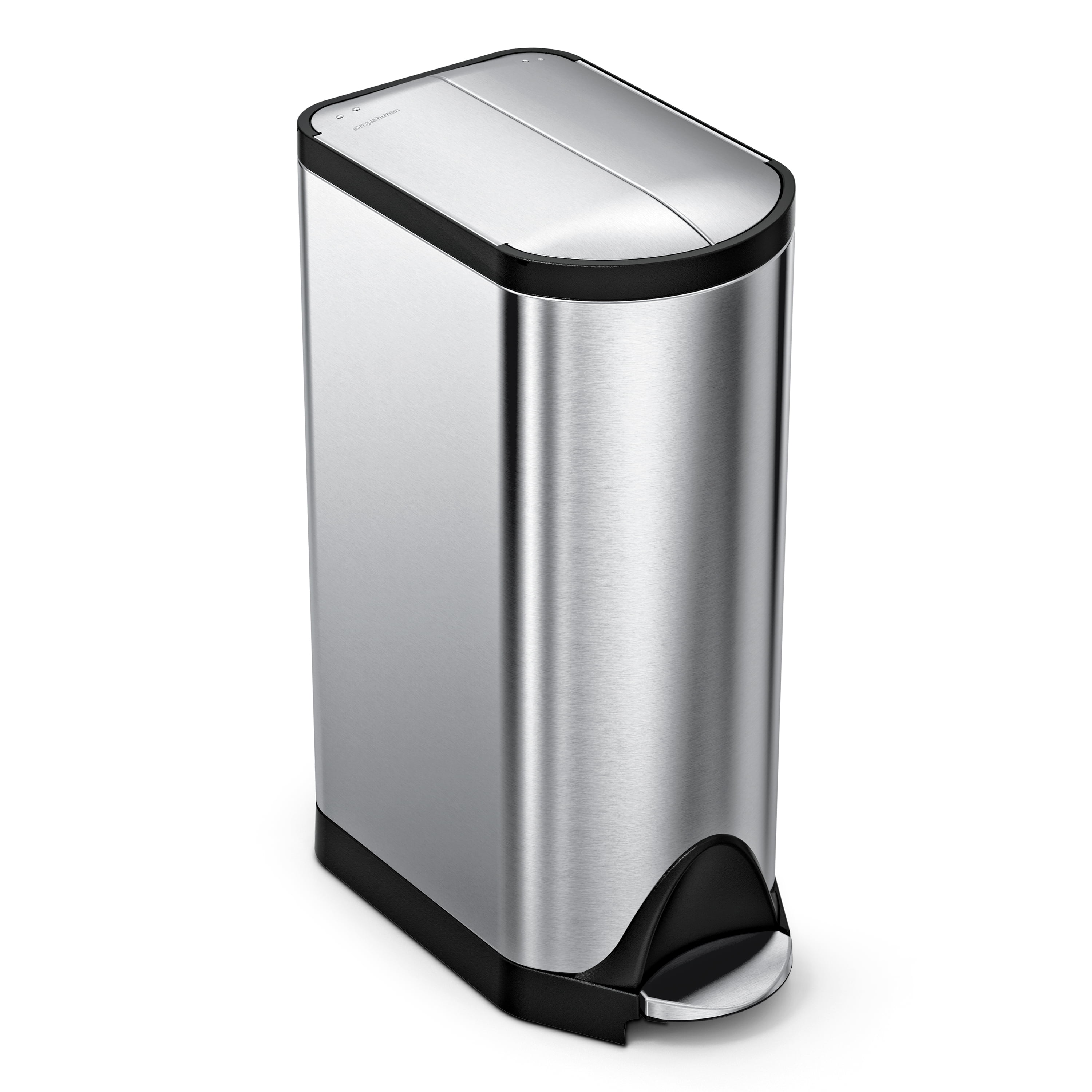 simplehuman 30 Liter Stainless Steel Butterfly Lid Kitchen Step Trash Simplehuman Stainless Steel Trash Can