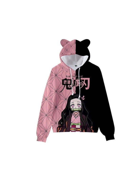 Unisex Anime Demon Slayer Hoodies 3D Printed Cosplay Cute Sweatshirt for Men Women -XXS