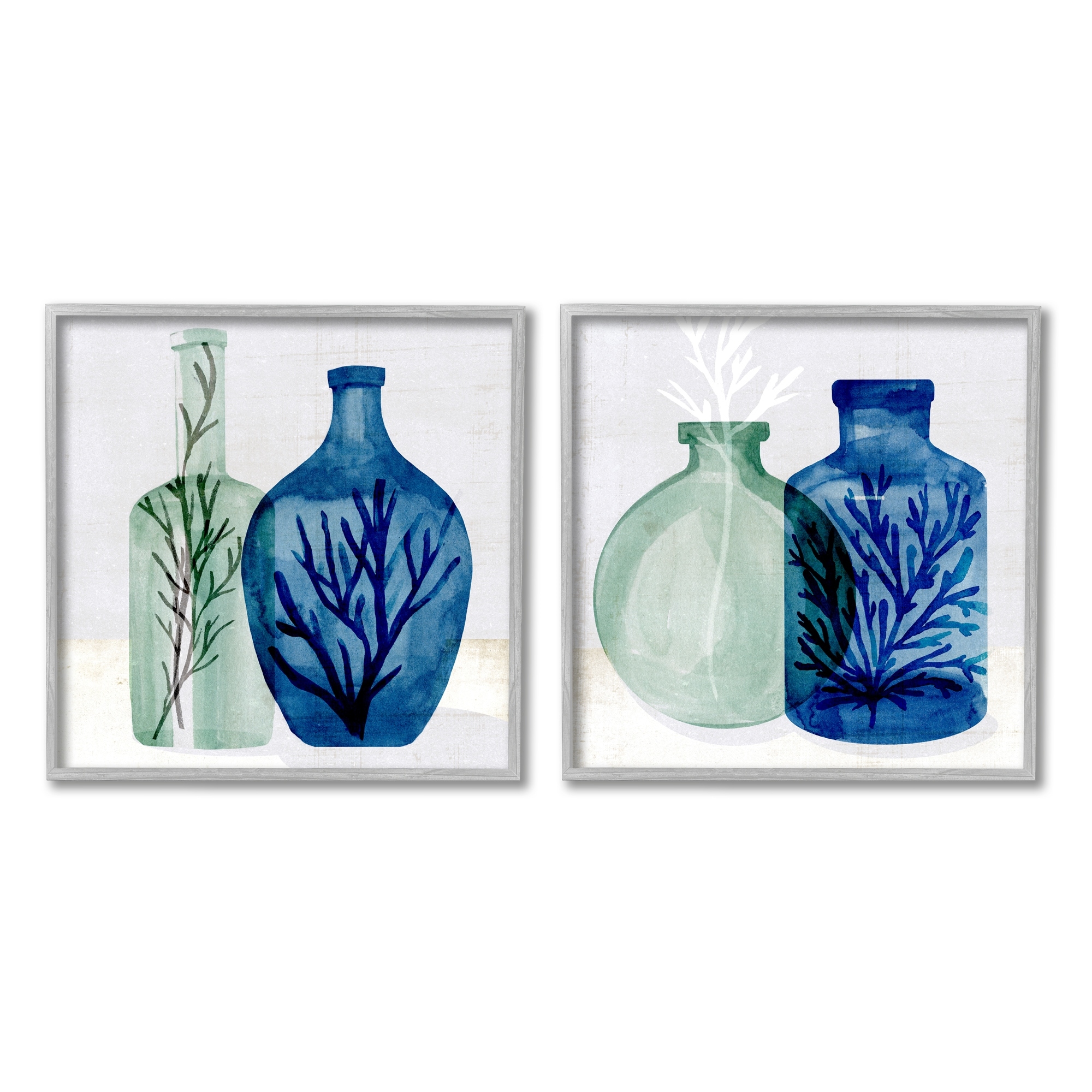Stupell Industries Nautical Vase Still Life Sea Coral and Botanicals, 17 x 17,Design by Annie Warren