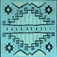 thumbnail image 1 of Ahgly Company Indoor Square Abstract Light Blue Modern Area Rugs, 4' Square, 1 of 4