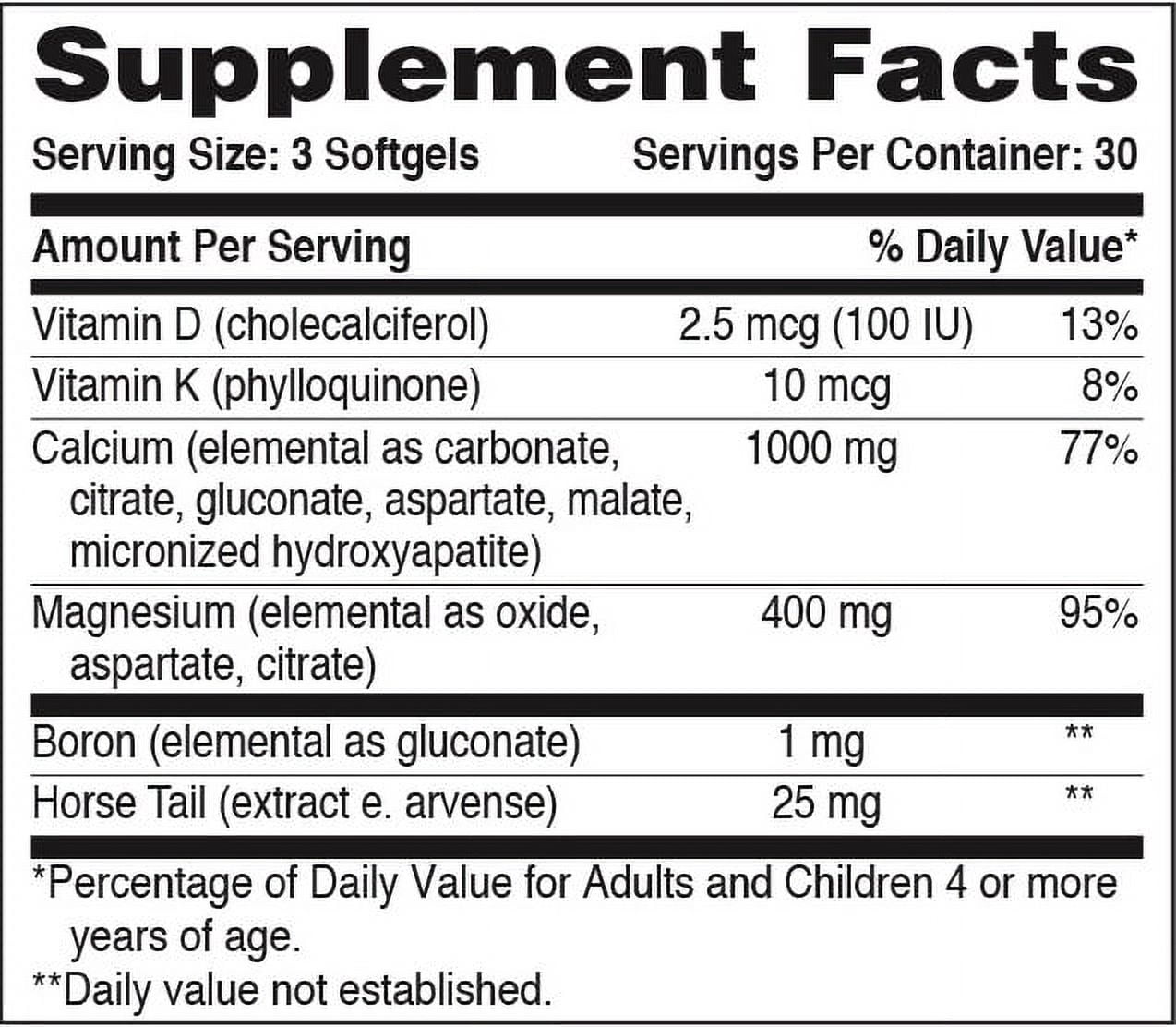 Calcium 1000mg and Magnesium 400mg (360 Softgels) with Vitamin D3 & K by Health Thru Nutrition