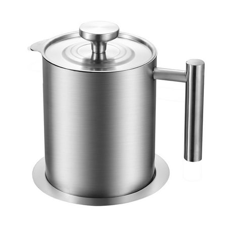 

UDIYO 1.2/1.8L Stainless Steel Oil Strainer Container Kitchen Leakproof Grease Can