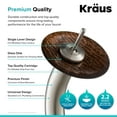 thumbnail image 6 of KRAUS Nature Series Brown Glass Bathroom Vessel Sink and Waterfall Faucet Combo Set with Matching Disk and Pop-Up Drain, Satin Nickel Finish, 6 of 7