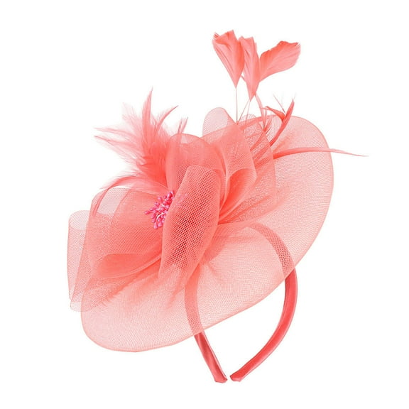 Charmgo Headbands for Women, Fascinator Women's Organza Church Kentucky Derby British Bridal Tea Party Skincare Headband, Makeup Headband Watermelon Red One size