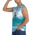 thumbnail image 3 of Daiia Lighthouse Sea Port Printed Men's Tank Tops,Casual Soft Sleeveless Gym Muscle Shirts Bodybuilding Tee-3X-Large, 3 of 8