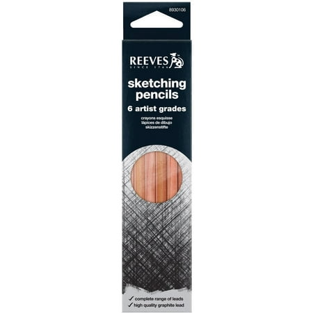 Sketching Pencils,Set of 6, Reeves Sketching Pencils are ideal for artistic drawing and sketching, due to their high quality graphite lead By