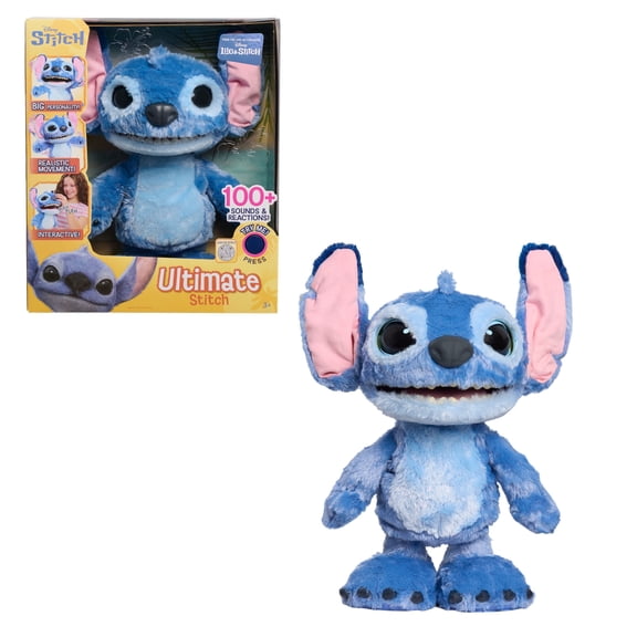 Disney Stitch Ultimate Stitch Interactive 17" Plush Toy, 100  Sounds & Reactions, Kids Ages 3 