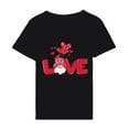 thumbnail image 5 of Women's Valentine's Day Short Sleeve Shirts Gnome Graphic Casual Basic Tees Tunic Crew Neck Printed Blouses Tops (2XL, Black), 5 of 5