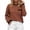 Brown, variant on Horkkom Sweatshirt for Women Casual Crewneck Trendy Pullover Tops Striped Comfy Long Sleeve Sweatshirt M