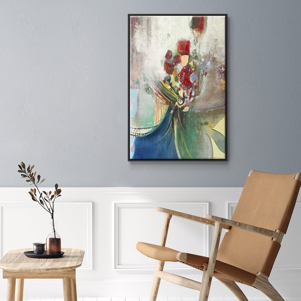 Celebration II Framed Premium Gallery Wrapped Canvas - Ready to Hang - 27 x 41 - Black Floating Frame