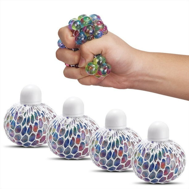 12 Pcs Fun Mesh Squishy Ball Anti Stress Balls Rubber Multi Color Vent Grape Stress Ball