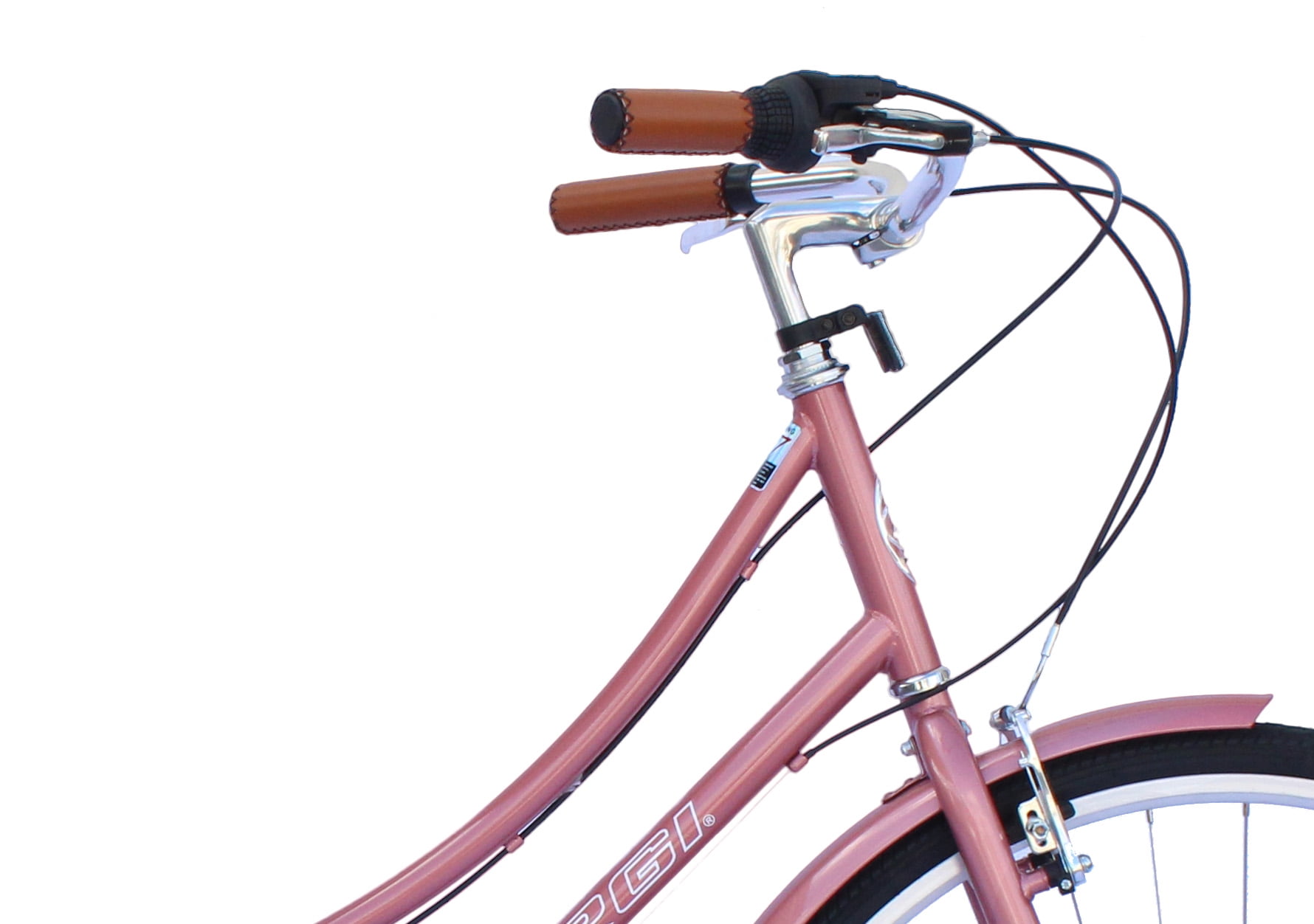Wonder Wheels City Bike 700C 39 Cm/15.5" Hi-Ten Steel Frame, Shimano Tz21-7 Speed V-Brake, Alloy Rims 700C*14G*32H, Tire:700Cx35 Black. With Back Rack - Rose Gold