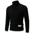 thumbnail image 2 of Yiliang Turtleneck Sweaters for Men Fall and Winter Long Sleeve Warm and Thermal Top Clothes ,Black,M, 2 of 4