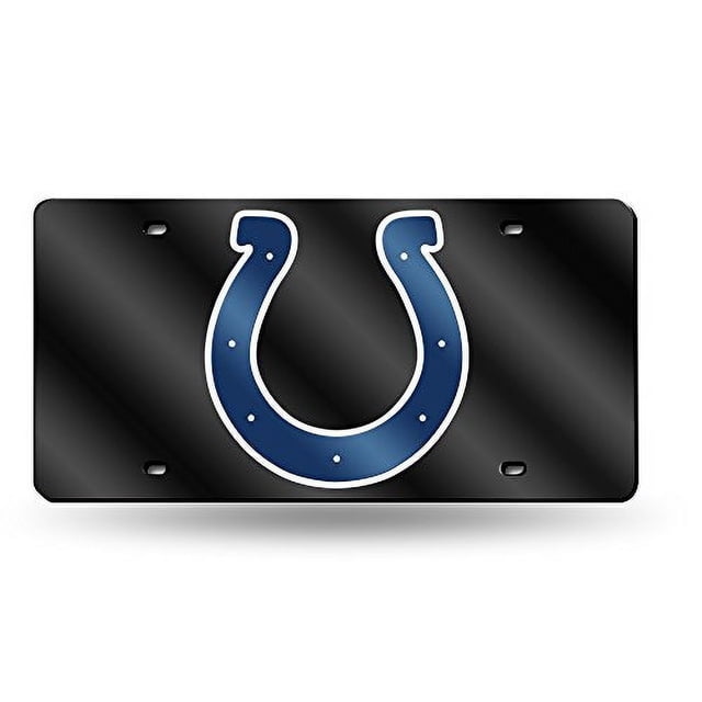 Rico Industries NFL Indianapolis Colts - Placa de matrícula de metal negro incrustada con láser, 6 x 12"
