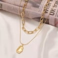 thumbnail image 2 of MATROOY Zovoli Vintage Layered Pearl Lock Round Coin Pendant Necklaces for Women-CJ-2026, 2 of 9