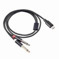 thumbnail image 1 of USB C to Dual 6.35mm o Stereo Cord for Smartphones and Multimedia Devices, 1 of 5