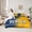 Yellow Blue White, variant on jejeloiu Sports Ball Game Twin Bedding Sets,7-Piece,Gray Sacramento Bedding Comforter Set,Basketball City Sheet Sets For Boy Kids,Breathable Room Decoration Reversible