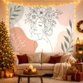 thumbnail image 3 of Line Face Upper with Chest Profile Facing Slightly, Nostalgic Vintage for Botanical Art Lovers, Botanical Wall Art, Valentine'S Day Gift, Tapestry Wall Hanging for Bedroom and Dorm, 3 of 6