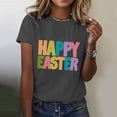 thumbnail image 2 of Outfmvch Chemises de Pâques pour Femmes, Chandails en Molleton à Col Rond pour Femmes, Chemises à Manches Courtes pour Femmes, Hauts de Sortie pour Femmes, T-Shirt à Manches Courtes Col Rond de Pâques, T-Shirts Graphiques pour Femmes Gris Foncé S, 2 of 5