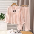 thumbnail image 4 of SJLDQY Girls Cute Pajamas Ruffled Long Sleeve with Pants Pj Sets Casual Sleepwear Comfy Loungewear, 4 of 5