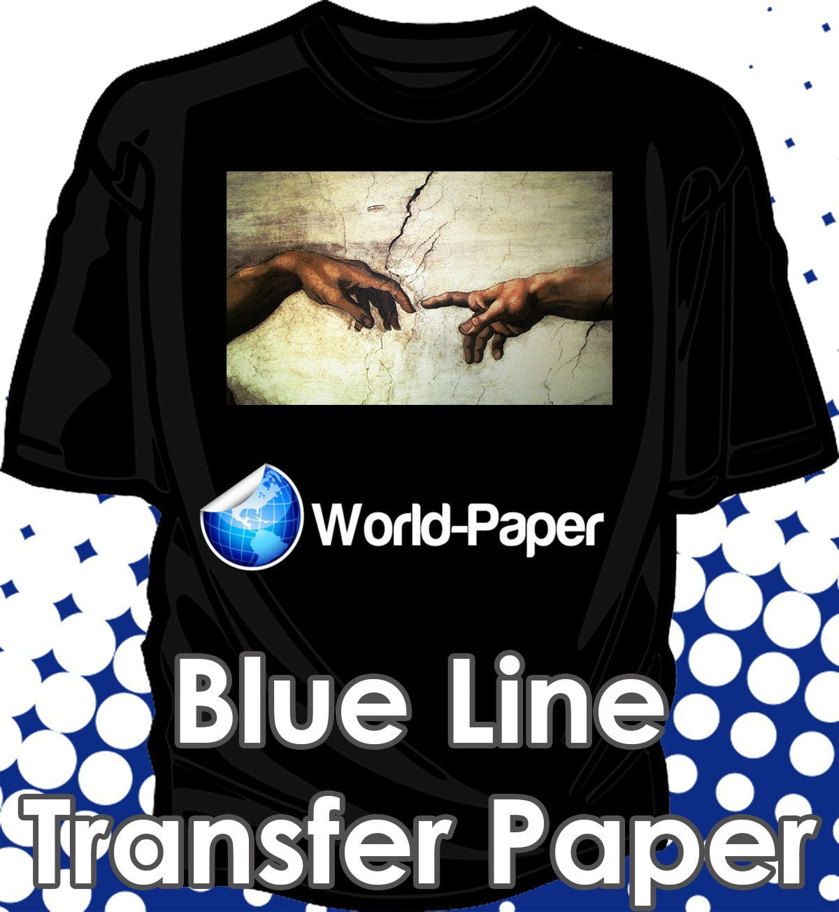 Inkjet Printable Heat Transfer Paper for Dark Fabrics Blue Grid 75 Sh 8.5"x11" 