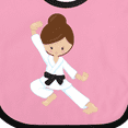 thumbnail image 4 of Inktastic Karate Girl, Cute Girl, Black Belt, Brown Hair Girls Baby Bib, 4 of 4