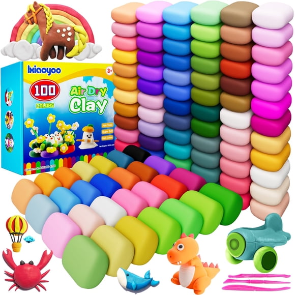Arcilla de modelar Ixiaoyoo Air Dry 100 colores para niños con herramientas