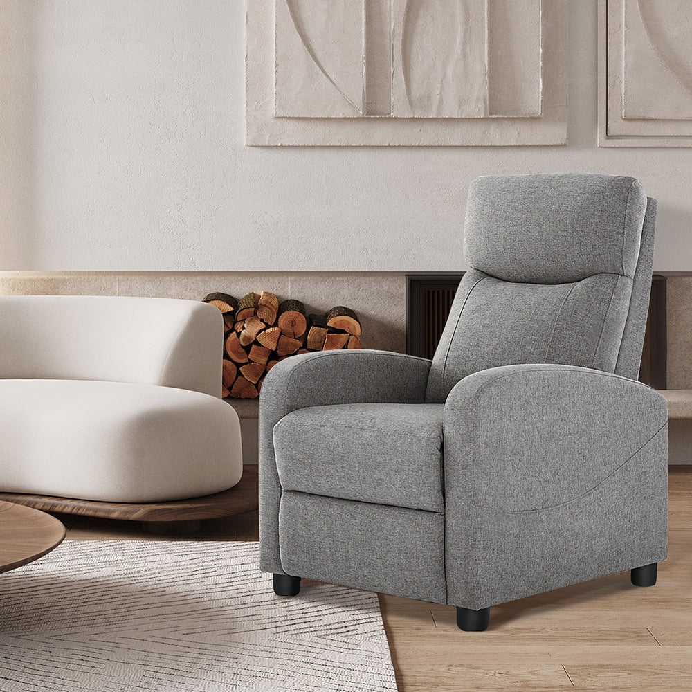 EDX Massage Recliner Chair, Small Recliner Sofa Chair with Padded Seat and Massage Backrest for Home Theater Living Room, Grey