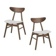 thumbnail image 5 of Dining Table Set for 4, 42.01 Inch Modern Simple Design Round Kitchen Table and 4 Fabric Upholstered Dining Chairs for Dining Room, Kitchen, Saving Space, Walnut, 5 of 7