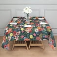 thumbnail image 3 of Pioneer Flower Floral Print Pattern Square Tablecloth,Waterproof Square Table Cover,Wipeable Spillproof Washable Table Cover for Home Kitchen Party Decor 60"x60"(152x152cm), 3 of 6