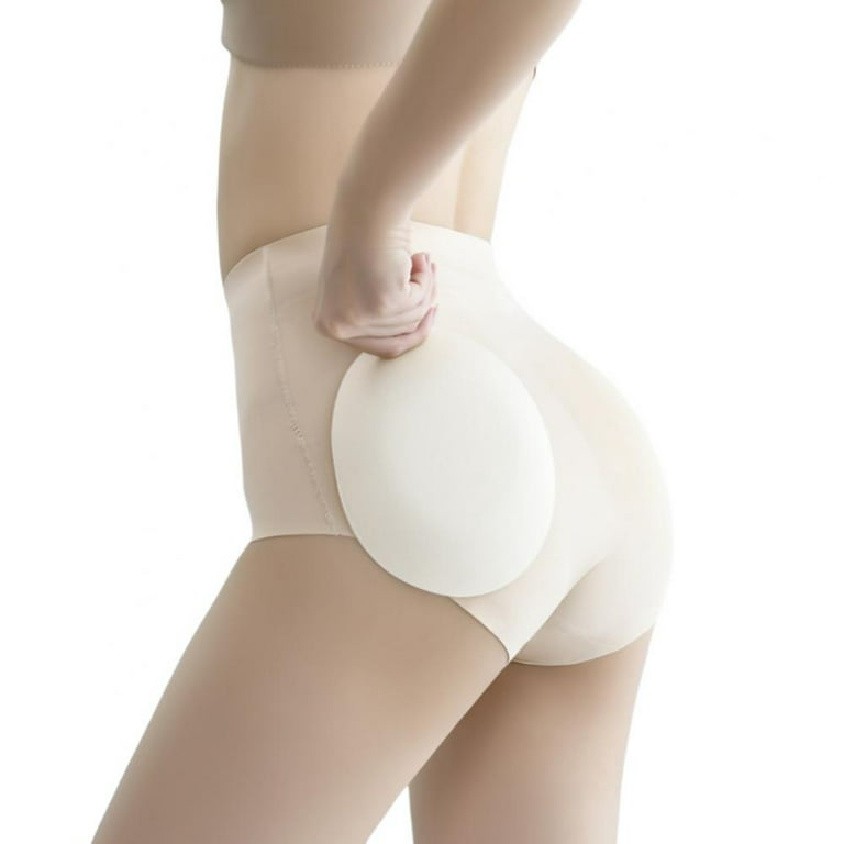 Women's Mid-waist Padded Shaper Fake Ass Butt Lifter Enhancer Panties  Underwear,Flesh-colored