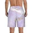 thumbnail image 3 of Kll Lavender Glitter Foil Stripes Men'S Casual Summer Beach Shorts Hawaiian Shorts With Pockets-Xx-Large, 3 of 9