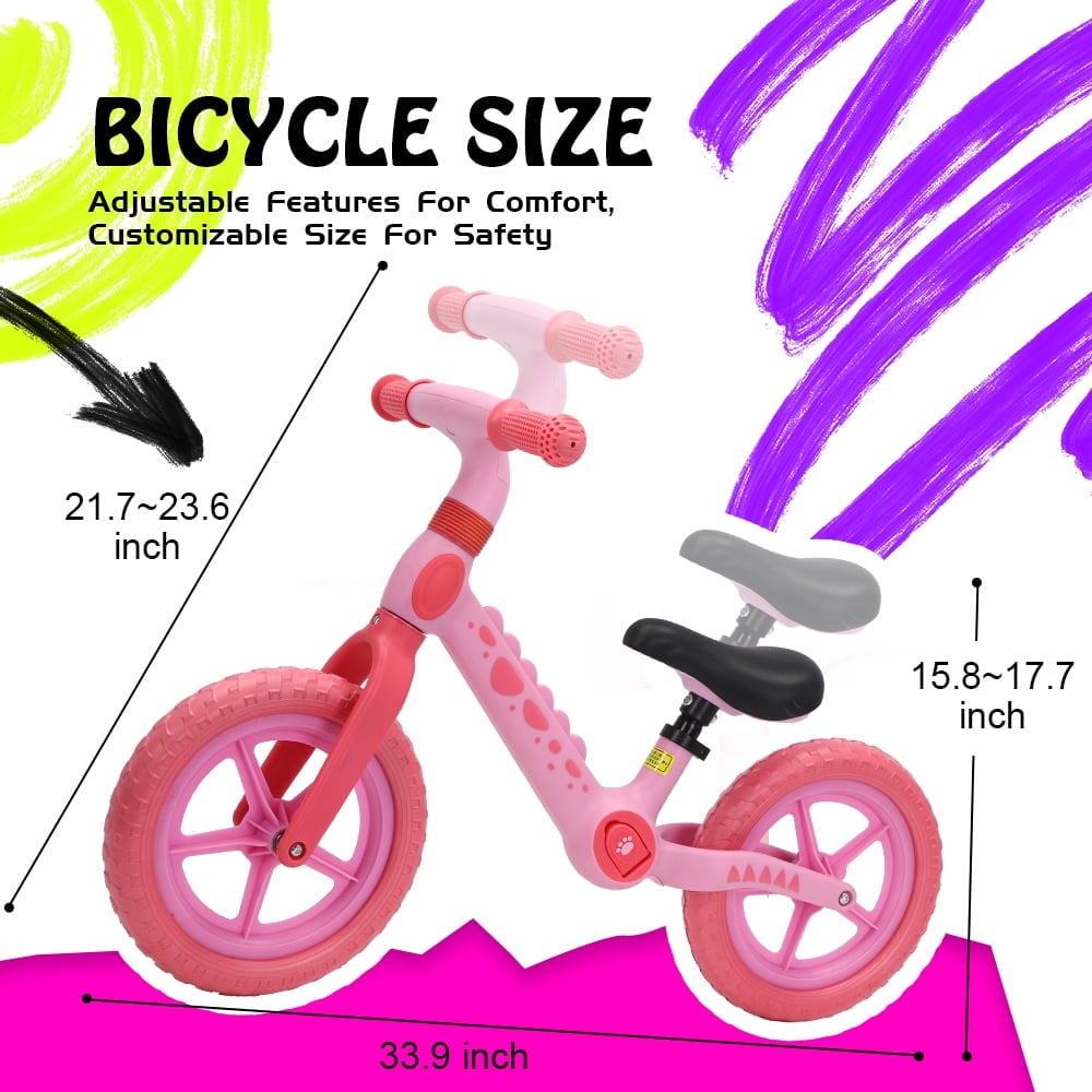HOVER HEART Lightweight Kid s Balance Bike Dinosaur Sports Balance Bike for Toddlers 18 72 Months 2 6 Years Old with Adjustable Seat Walmart