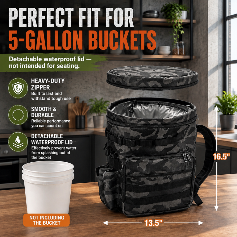 Fishing Bucket Organizer for 5 Gallon Buckets, Basic (Bucket, Seat ...