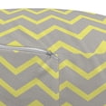 thumbnail image 3 of Grey and Yellow Pouf Cover with Zipper, Modern Geometrical Triangles Zig Zags Wavy Modern Image Print, Soft Decorative Fabric Unstuffed Case, 30" W X 17.3" L, Pale Grey and Mustard, by Ambesonne, 3 of 5