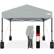 Best Choice Products 12x12ft Easy Setup Pop Up Canopy w/ 1-Button Setup, Wheeled Case, 4 Weight Bags - Silver