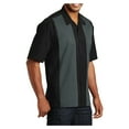 thumbnail image 4 of Yellow Rooster Men's Retro Camp shirt Cuban Style Bowling Shirt Black/Steel Grey XL, 4 of 6