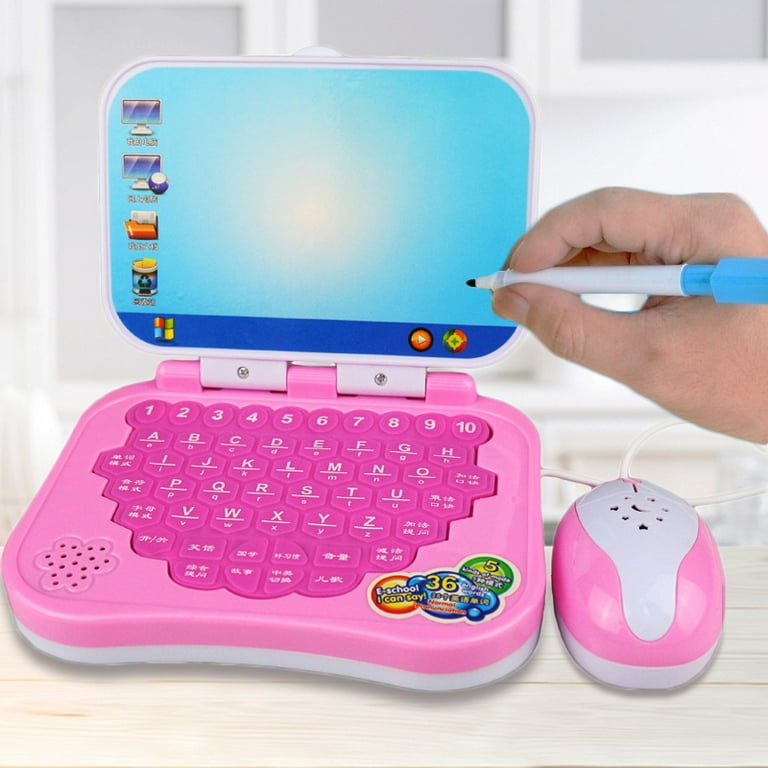 Kids talking laptop online
