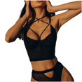 thumbnail image 1 of Gibobby Conjunto de lencería Liguero con Medias y Tanga Lingerie Set de Dormir Mujer Lenceria Mujer Talla Grande Mujer Sexy Bralette y Tanga Pijamas en Pareja(Negro, CH), 1 of 5