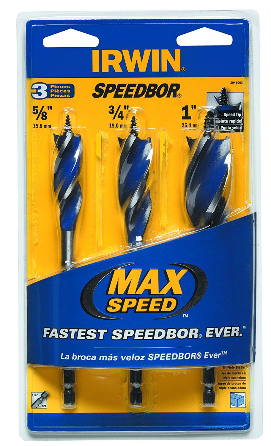 4-Inch Speedbor 1877240 Irwin Tools Max Wood Drilling Bits 5-Piece 