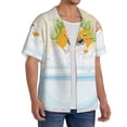 thumbnail image 2 of KLL Corgi In The Shower Cap Bathing Print Men's Shirt Short Sleeve Button Down Summer Cuba Beach Shirts- Large, 2 of 5