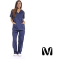 thumbnail image 3 of Conjuntos de uniforme médico para mujer Uniformes médicos de seis bolsillos (cuello en V con pantalón cargo), 3 of 5