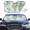 thumbnail image 2 of Uemuo World Travel Map Pattern Accordion Car Windshield Sun Shade, Foldable Reflective Sun Visor for Car, Reflector Windshield Sunshade-Medium, 2 of 7