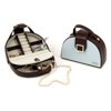 Brown & Blue Leather Travel Jewelry Box - 6W x 4H in.