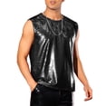 thumbnail image 4 of INSPIRE CHIC Metallic Vest for Men's Disco Shiny Sleeveless Crocodile Pattern Tank Top 2XL Black, 4 of 4