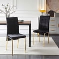 thumbnail image 4 of NORDICANA Upholstered Velvet Dining Chairs Set of 4, Featured Dovetail Tufted Side Chairs, Golden Color Metal Legs, Black, 4 of 8