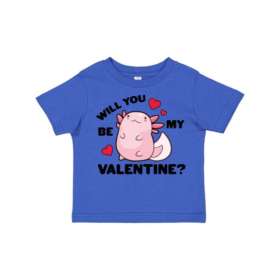 Inktastic Axolotl Will You Be My Valentine with Red Hearts Boys or Girls Toddler T-Shirt