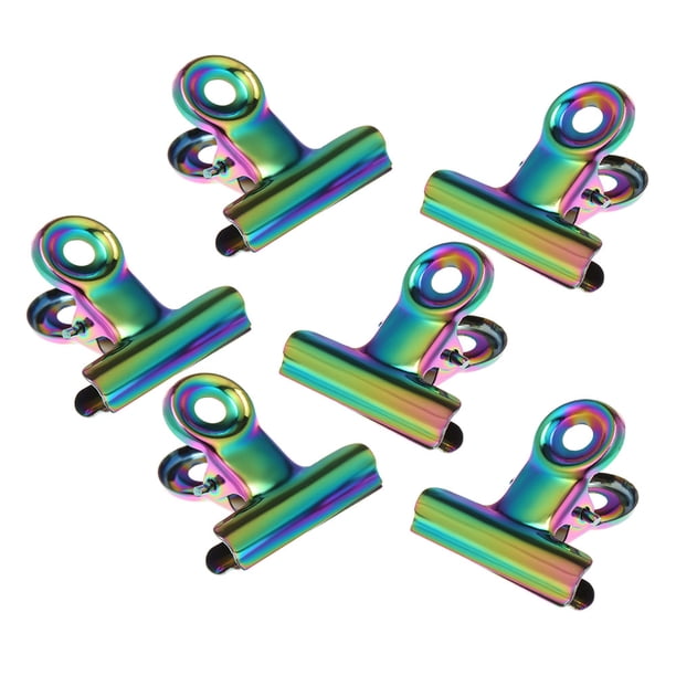 6 abrazaderas en forma de C para uñas - Herramienta profesional para esculpir uñas de gel con diseño metálico iridiscente - Ideal para uso con lámpara UV/LED - Incluye 6 piezas resistentes
